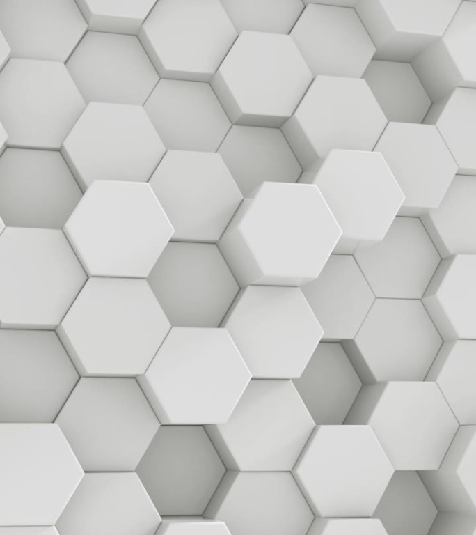 白色六边形背景。3D未来主义抽象蜂窝马赛克白色背景。
