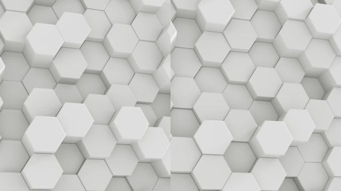 白色六边形背景。3D未来主义抽象蜂窝马赛克白色背景。