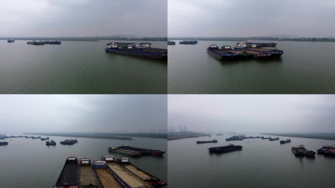 整装待发的运输船，湘江里停靠的运输船