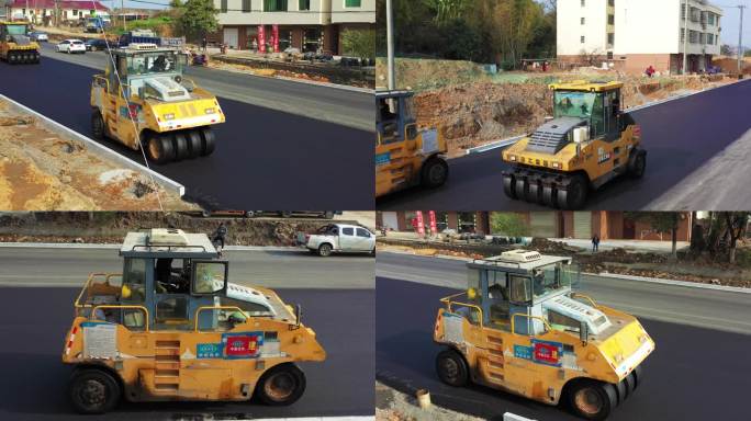 市政道路铺设压路