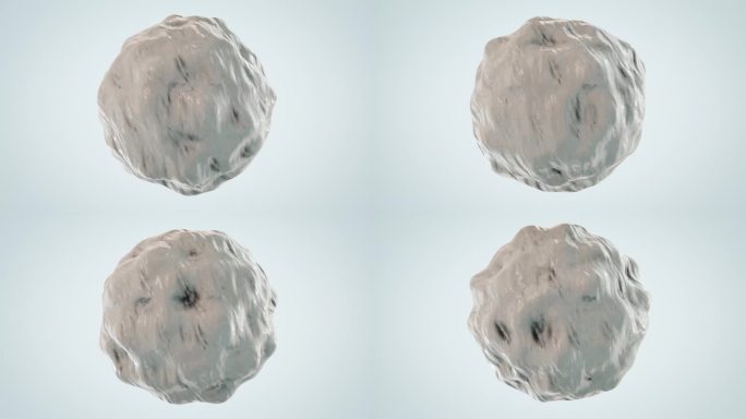 3D冰球，雪球，粘球慢慢变形的形状，细菌，生物技术