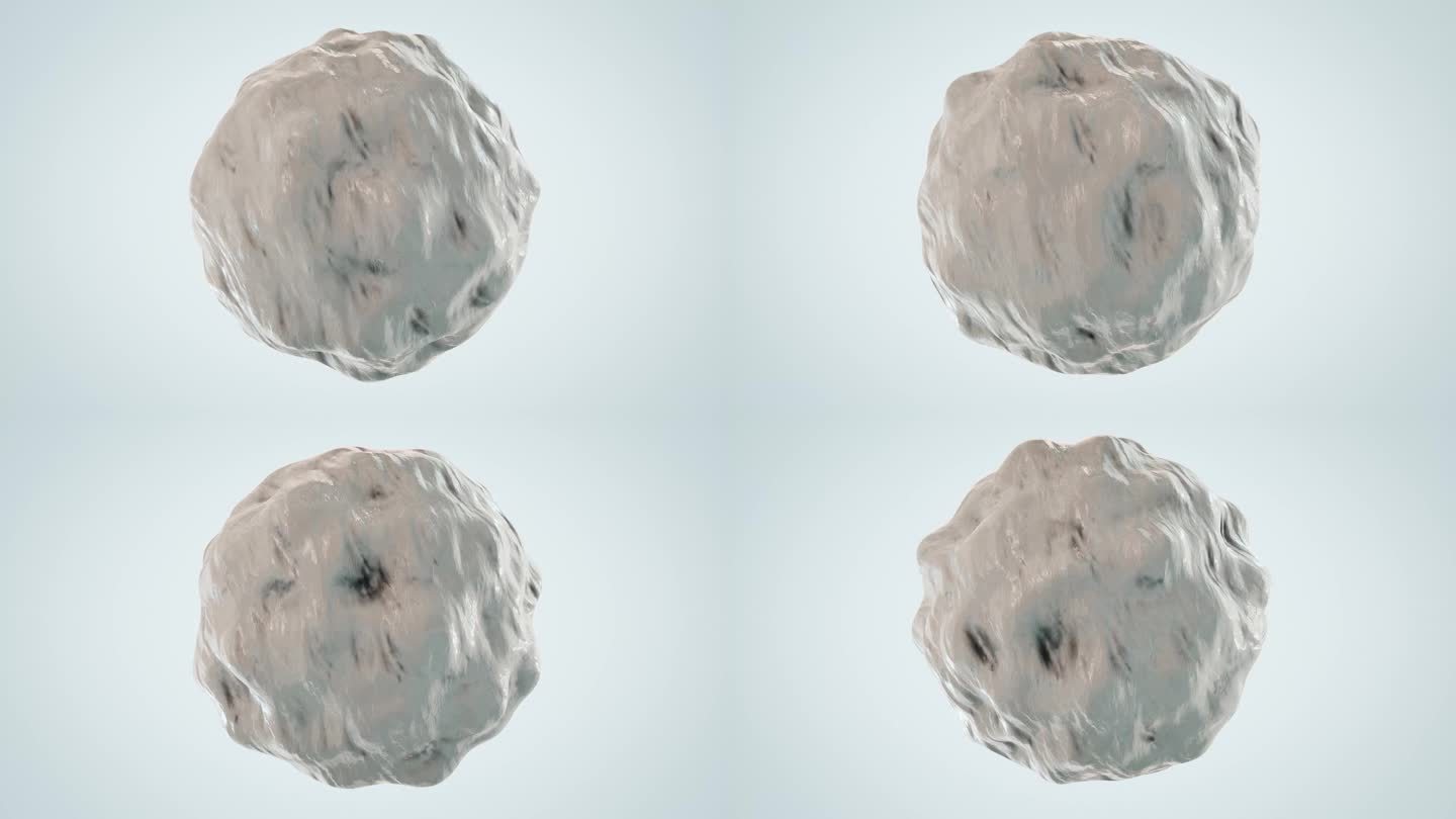 3D冰球，雪球，粘球慢慢变形的形状，细菌，生物技术
