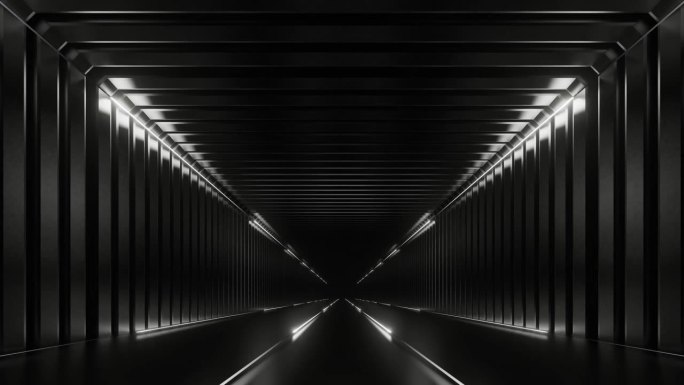 黑色的隧道，白色的霓虹灯