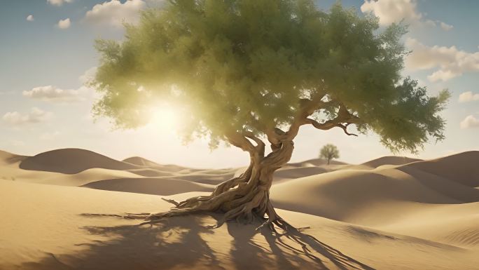 沙漠里的树