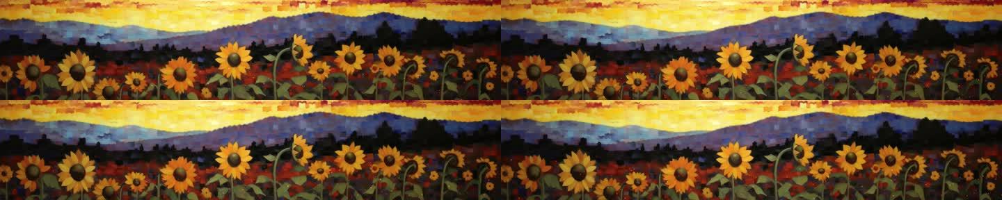 8K梵高油画向日葵背景