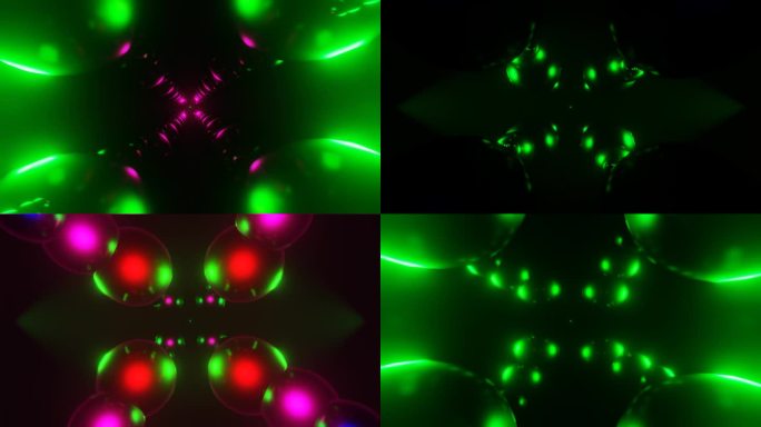 催眠的霓虹灯人物跳动在一个动态的VJ循环显示。