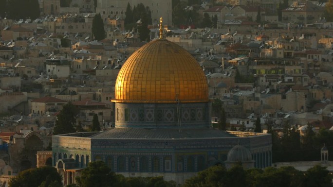 圆顶的岩石耶路撒冷清真寺穆斯林圣殿山战争破坏世界末日