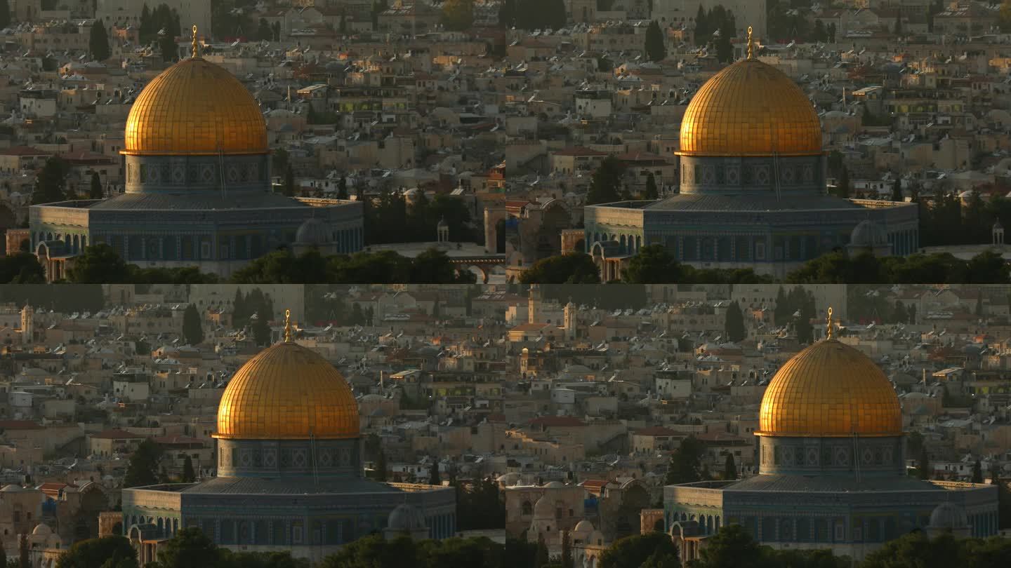 圆顶的岩石耶路撒冷清真寺穆斯林圣殿山战争破坏世界末日