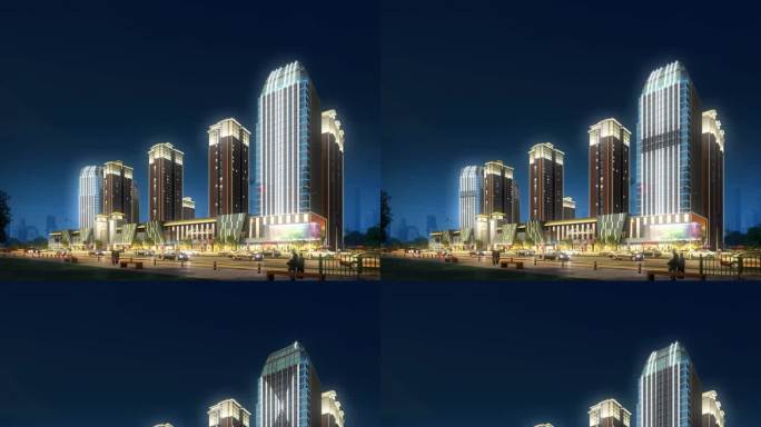 大楼大厦灯光亮化设计展示案例素材