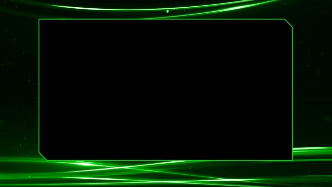 4K绿色线条边框通道循环视频遮罩