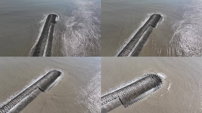 台州温岭城南犁头咀海边航拍