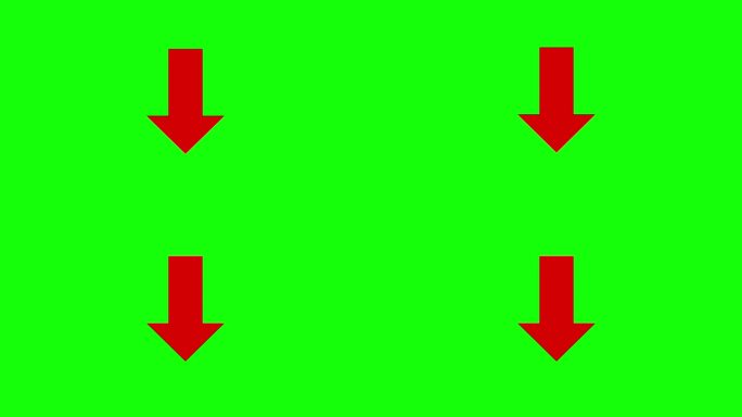 红色箭头在色度键背景上跳跃的循环动画