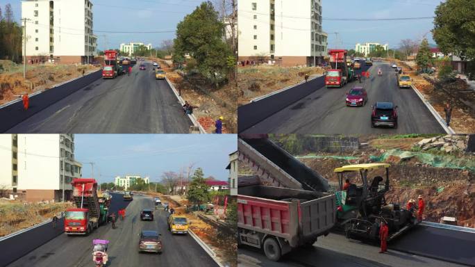 乡镇道路施工现场