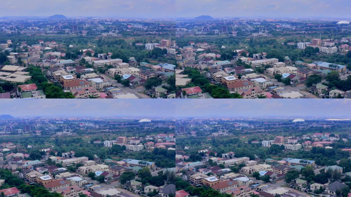 阿布贾，尼日利亚中心城区-航拍全景