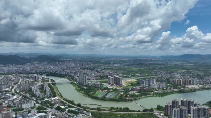 中国广东省广州市从化城区全景