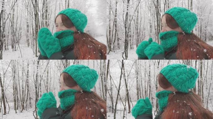 风平静的低语和雪的沙沙声是陪伴这位年轻女子在冬天穿过森林散步的音乐。她喜欢白雪覆盖的树木的美丽和大自
