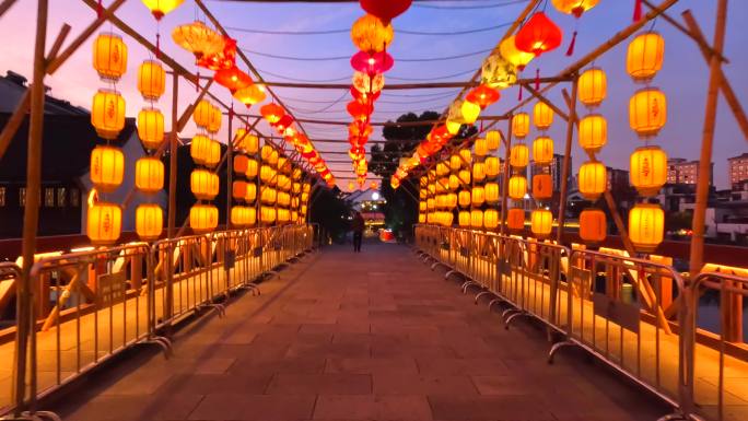 绍兴迎恩门夜市花灯春节元宵节灯会