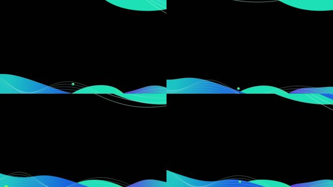 蓝绿渐变抽象波浪线条边框遮罩