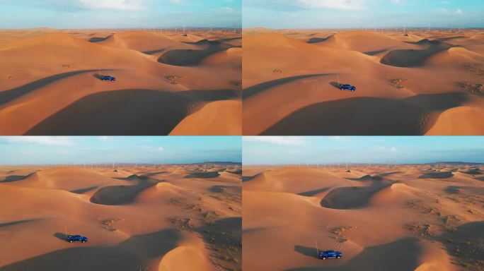 车辆行驶在沙漠