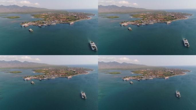 海上客运轮渡港吉利马努克。印度尼西亚巴厘岛。