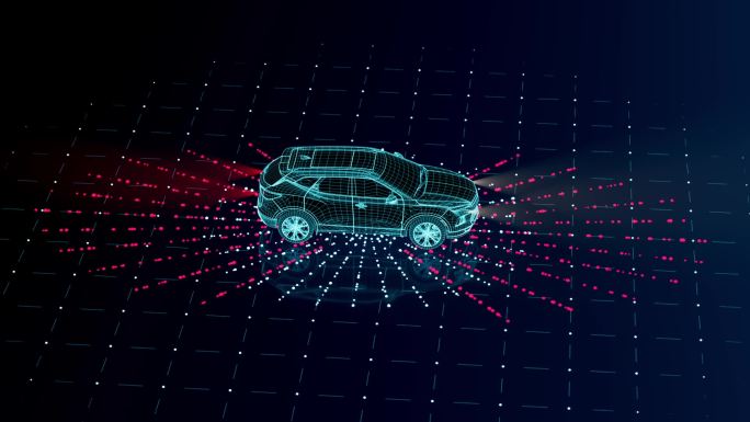 新能源科技自动驾驶汽车三维动画