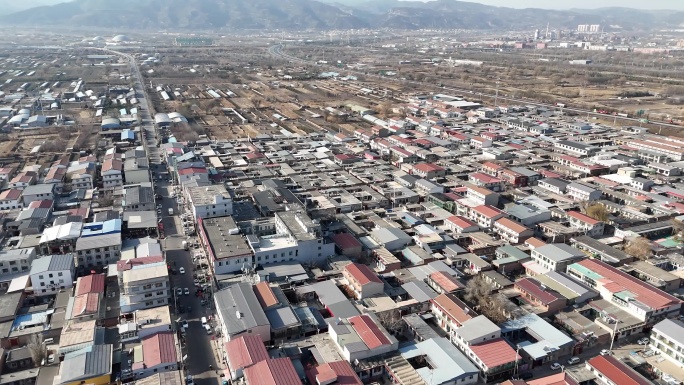 航拍山西省太原市晋源区古城营村全景