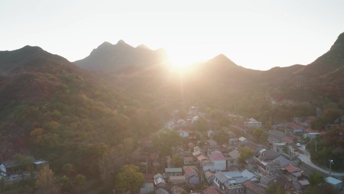 北方山区农村航拍