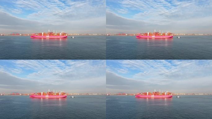 ONE粉色超大型集装箱船进港-3