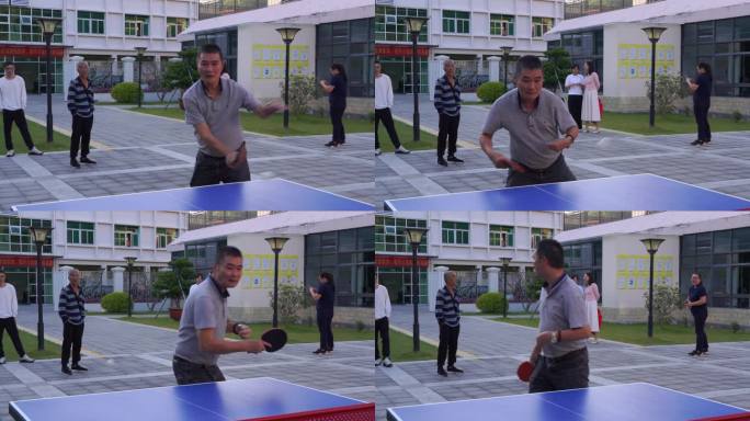 打乒乓球 运动 体育 社区活动 老年人