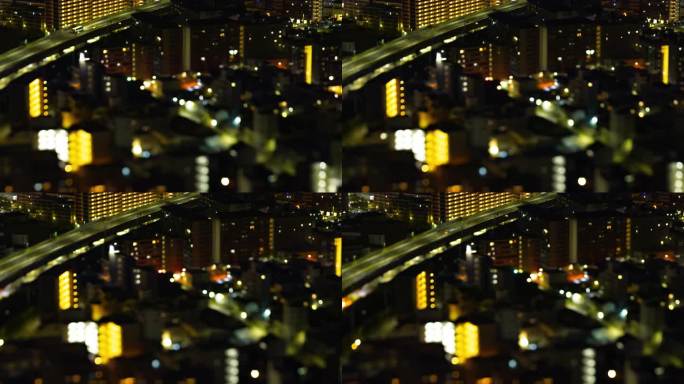 大阪高速公路附近的微缩城市夜景