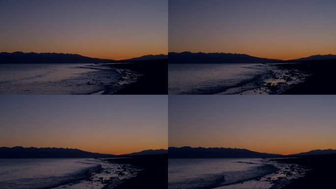青海湖、湖边、日落，晚霞