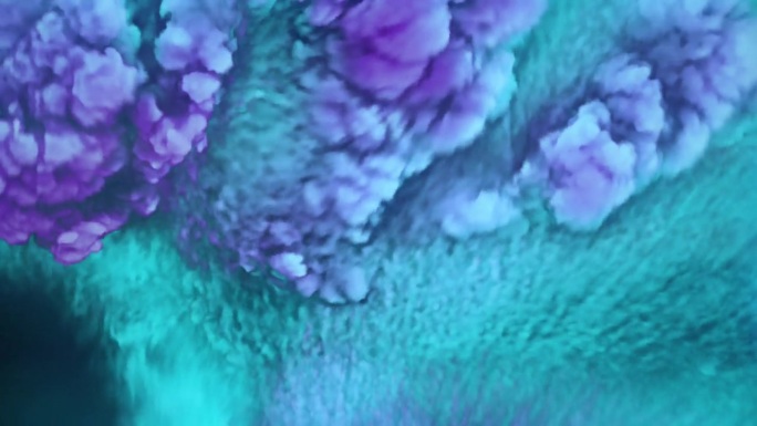 三维可视化的化学霓虹色的炽热冲击波与明亮的蓝紫色火焰的强大漩涡。3d渲染数字动画背景4K