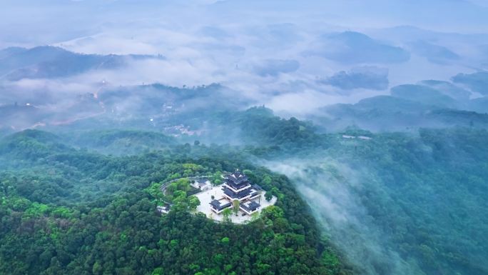 惠州高榜山挂榜阁航拍延时--4K