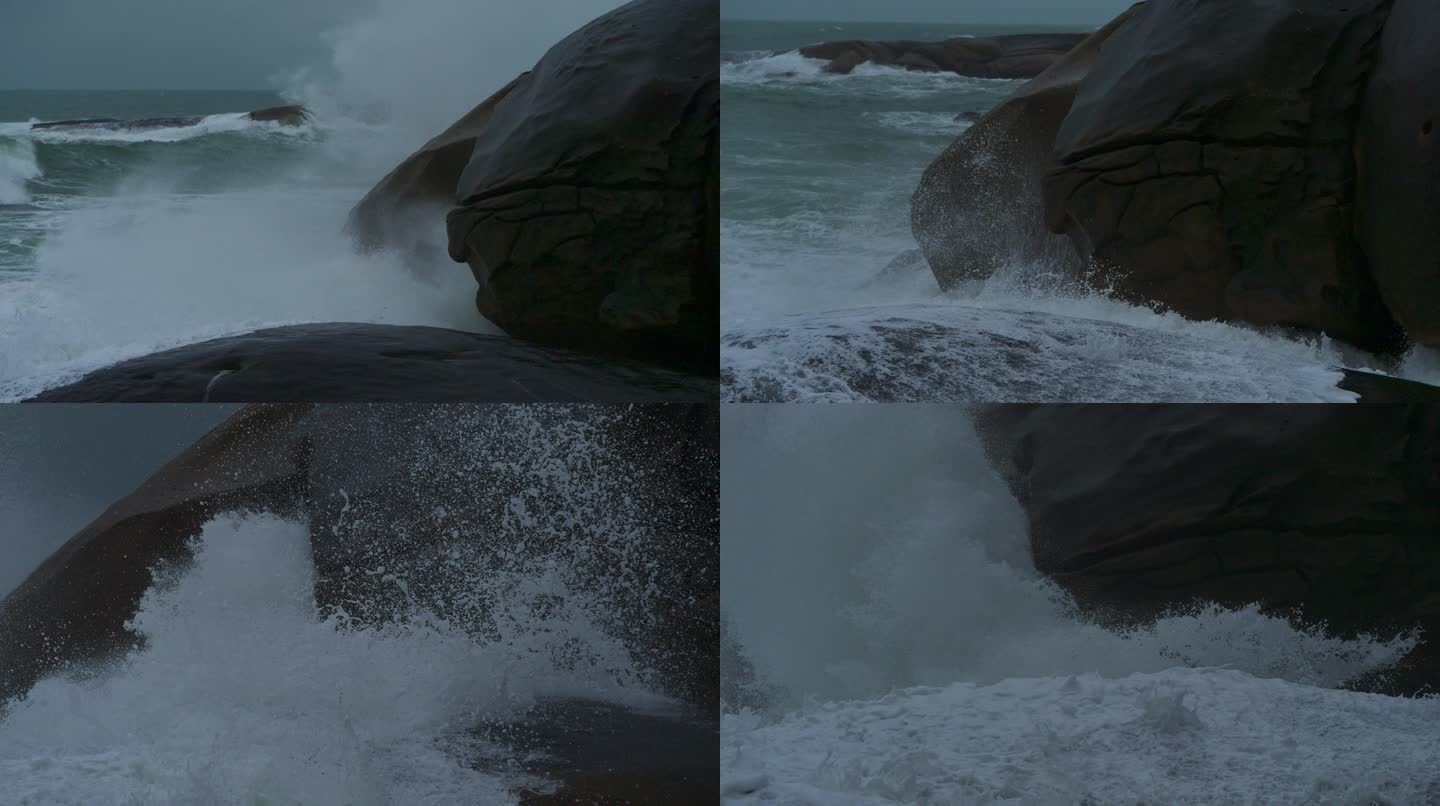 风浪巨石-高速摄影