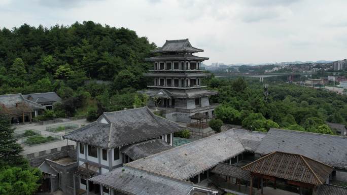 贵州省贵阳市花溪区孔学堂航拍