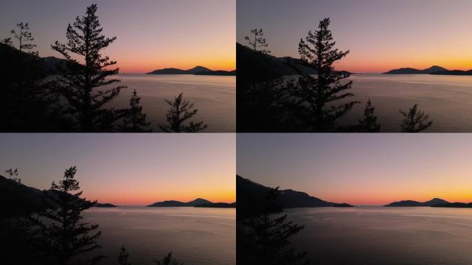 Howe Sound at Colorful Twilight。太平洋西海岸。