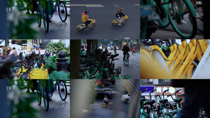共享单车文明骑行公共交通城市节奏车辆停放