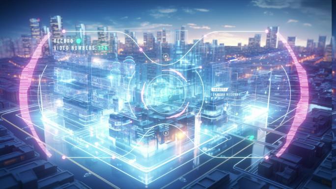 科技全息城市信息化面板报告虚拟现实素材