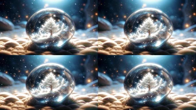 4K水晶球圣诞装饰概念背景