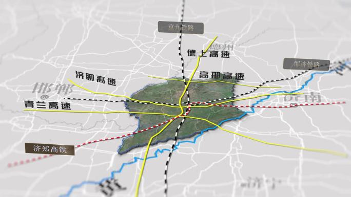 简洁大气的聊城市地图