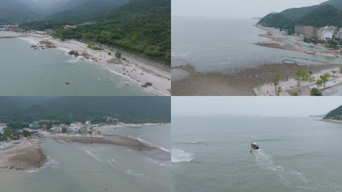 深圳大鹏杨梅坑海滩航拍素材（5K)