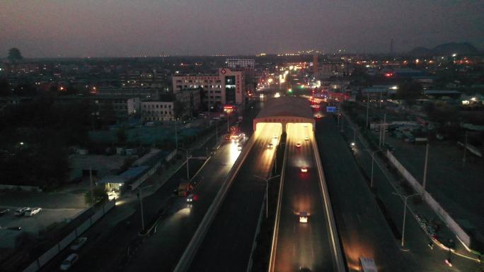 山东济南：济南黄河济泺路隧道城市夜景