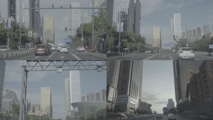 4K_第一视成都窗外角城市建筑车流风景