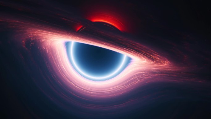 星际黑洞奇点作为神秘的宇宙之门跟踪广角镜头