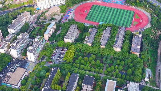 湖南财政经济学院航拍长沙市大学校园风景风