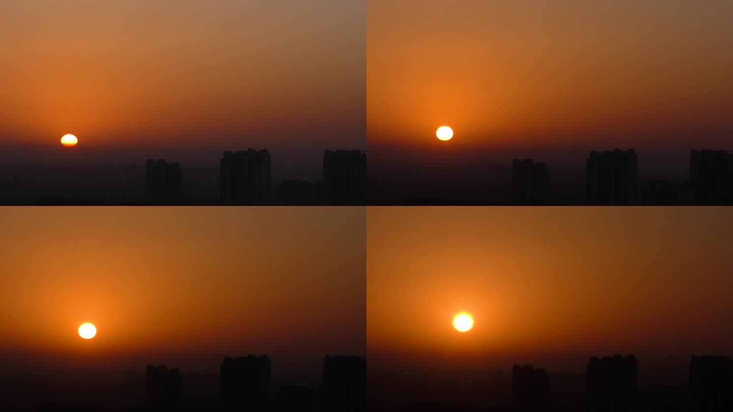 太阳日出东方红日阳光晨曦红太阳城市日出