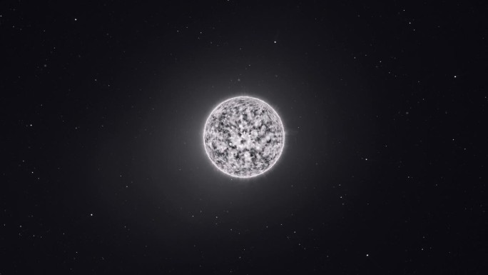 一颗白矮星在宇宙广阔的外层空间的科幻3D动画。