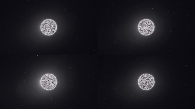 一颗白矮星在宇宙广阔的外层空间的科幻3D动画。