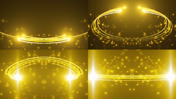 4K金色闪烁粒子光线引领通道片头元素