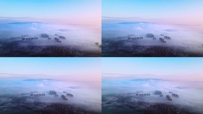 惠州城市云雾航拍视频4K